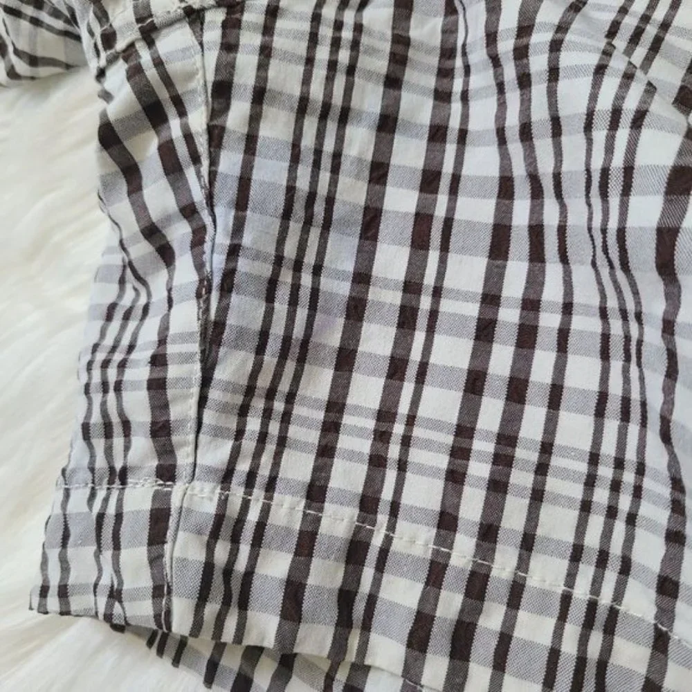 Merona Brown Tan Beige Plaid Casual Shorts,SZ 6